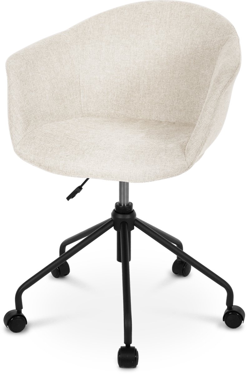 Nolon Nout bureaustoel met armleuningen - zwart onderstel - Beige
