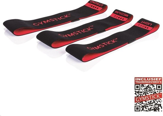 Gymstick Textiel Mini Band - Weerstandsband - Licht - Met Online Trainingsvideo's - Zwart