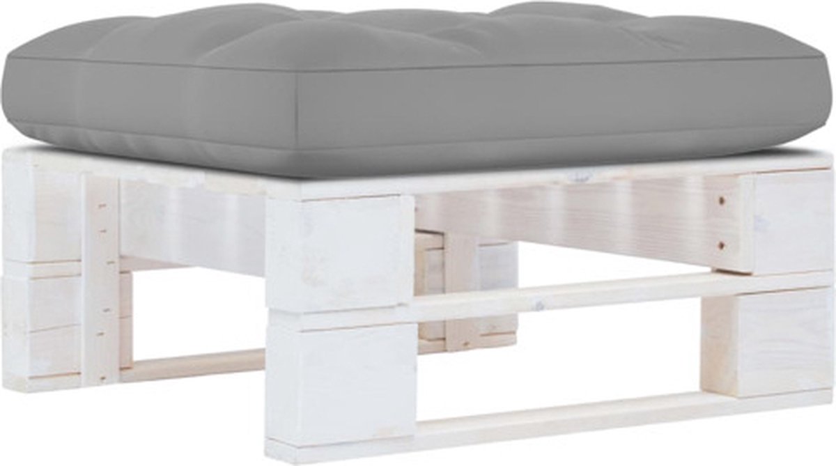 vidaXL Tuinhocker pallet wit geïmpregneerd grenenhout - Grijs