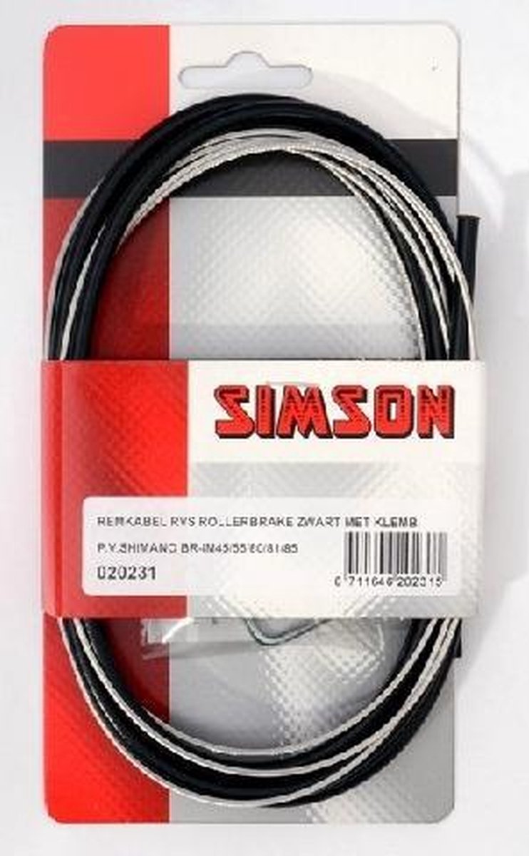 Simson Remkabelset Shimano Rollerbrake RVS zwart - Silver