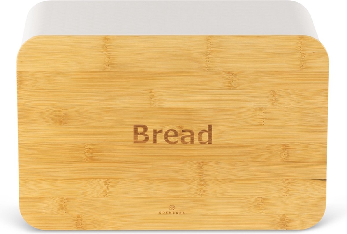 EDENBERG White Line - 5-delige Set - Broodtrommel met Snijplank + 3x