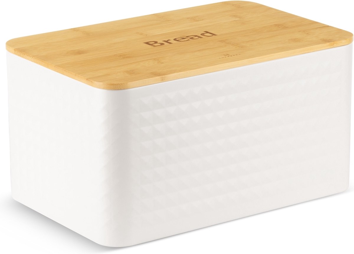 EDENBERG White Line - 5-delige Set - Broodtrommel met Snijplank + 3x