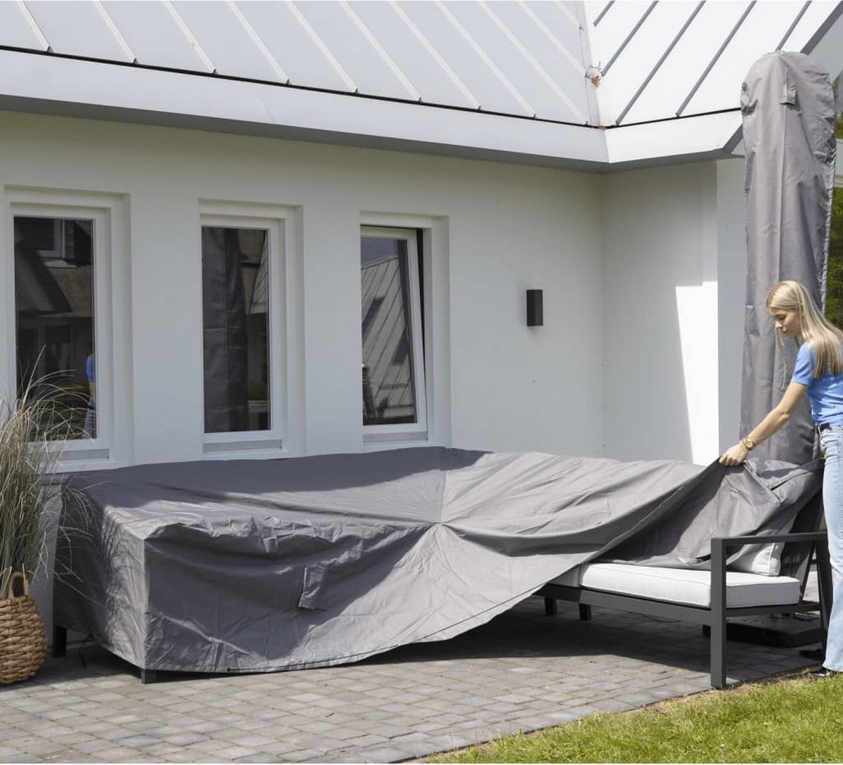 Madison Loungesethoes rechts 270x210x90 cm - Grijs