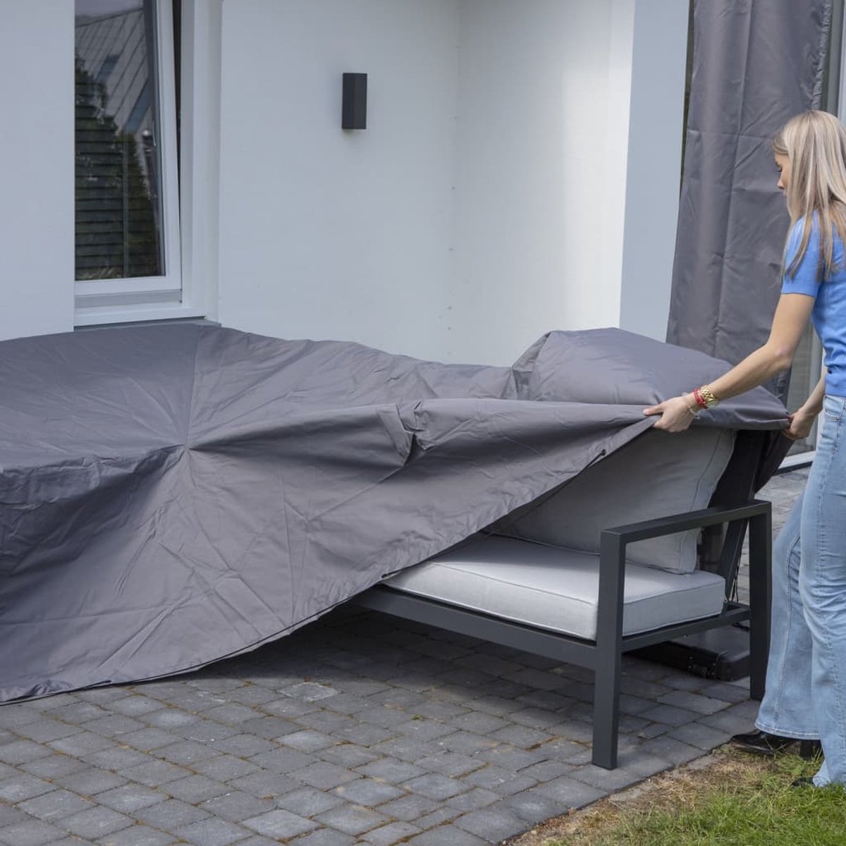 Madison Loungesethoes rechts 270x210x90 cm - Grijs