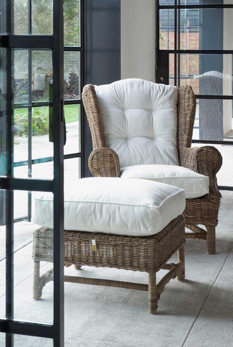 Rivièra Maison Riviera Maison Nicolas Wing Chair Footstool - Bruin