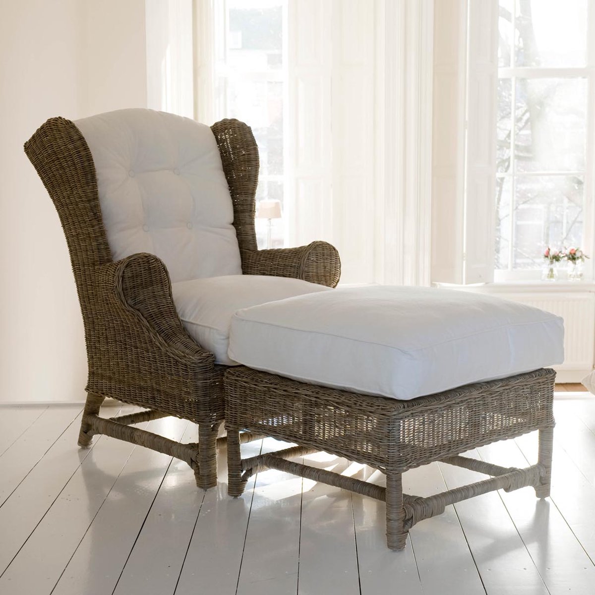 Rivièra Maison Riviera Maison Nicolas Wing Chair Footstool - Bruin