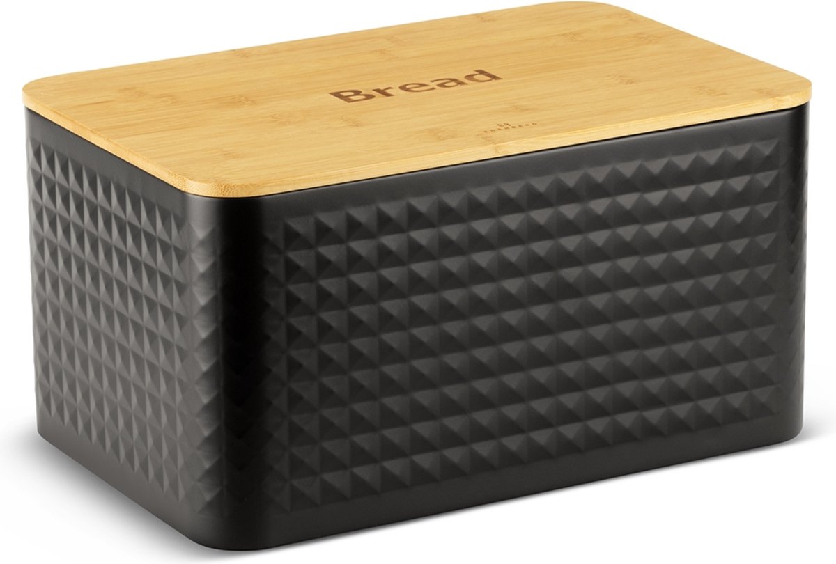 EDENBERG Black Line - 5-delige Set - Broodtrommel met Snijplank + 3x - Zwart
