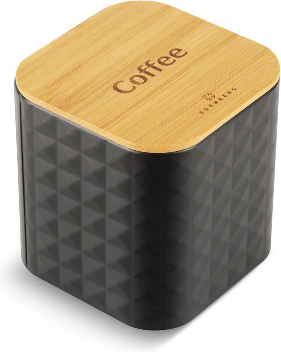 EDENBERG Black Line - 5-delige Set - Broodtrommel met Snijplank + 3x - Zwart