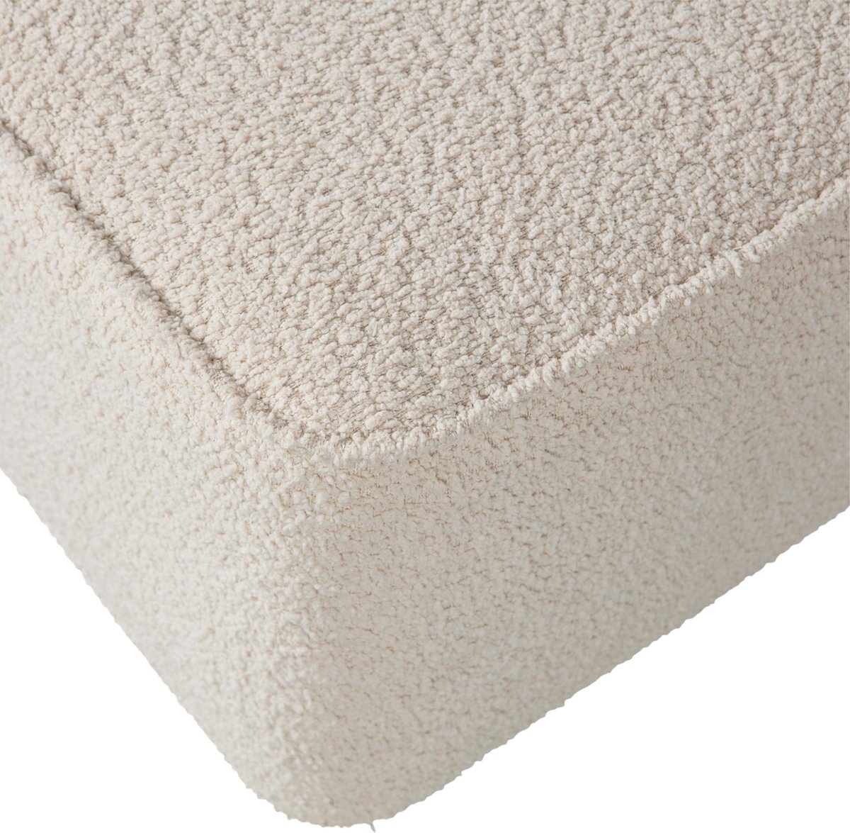 Basiclabel Lus Hocker - Polyester - Off White - 47x42x42