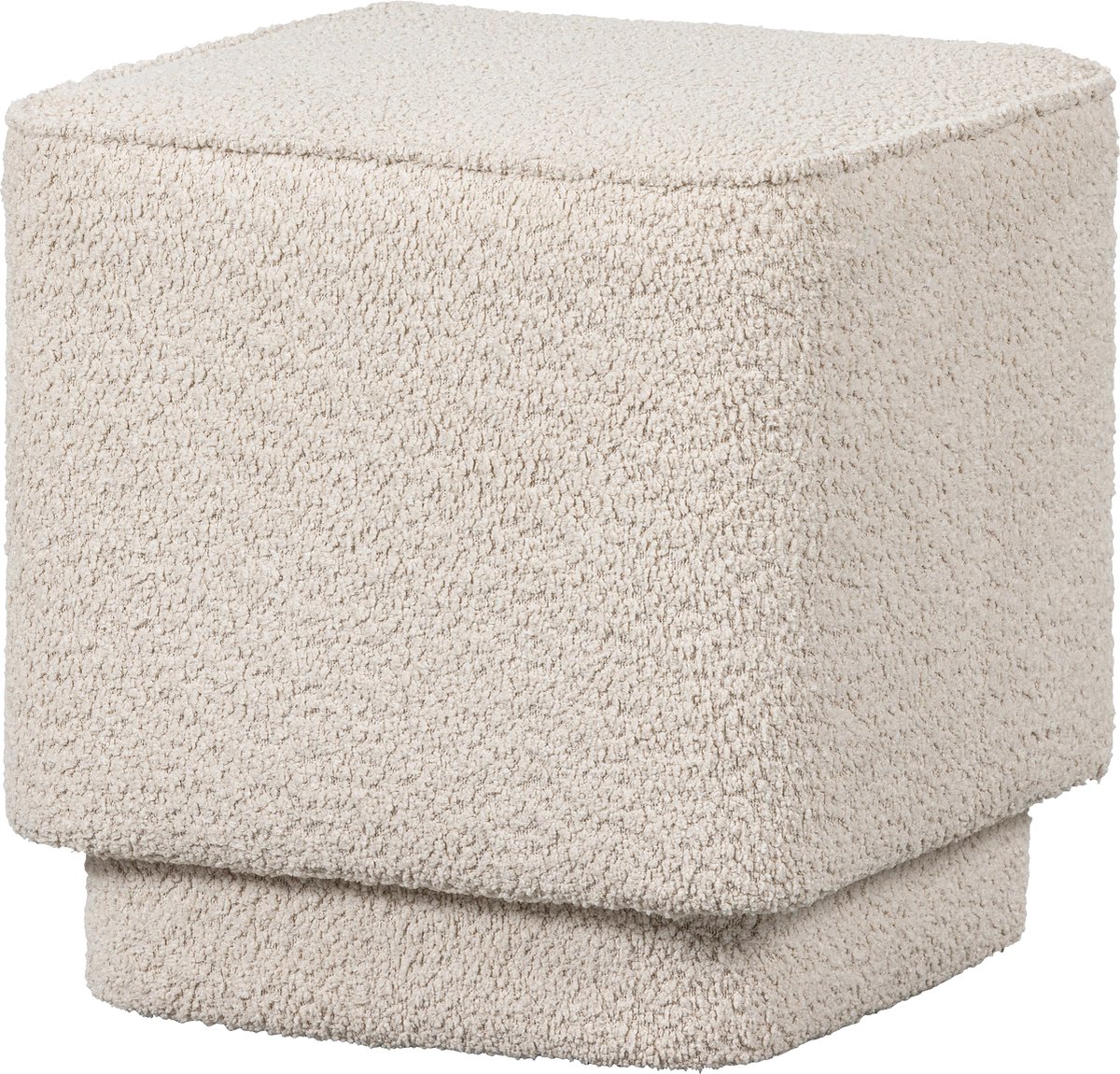 Basiclabel Lus Hocker - Polyester - Off White - 47x42x42