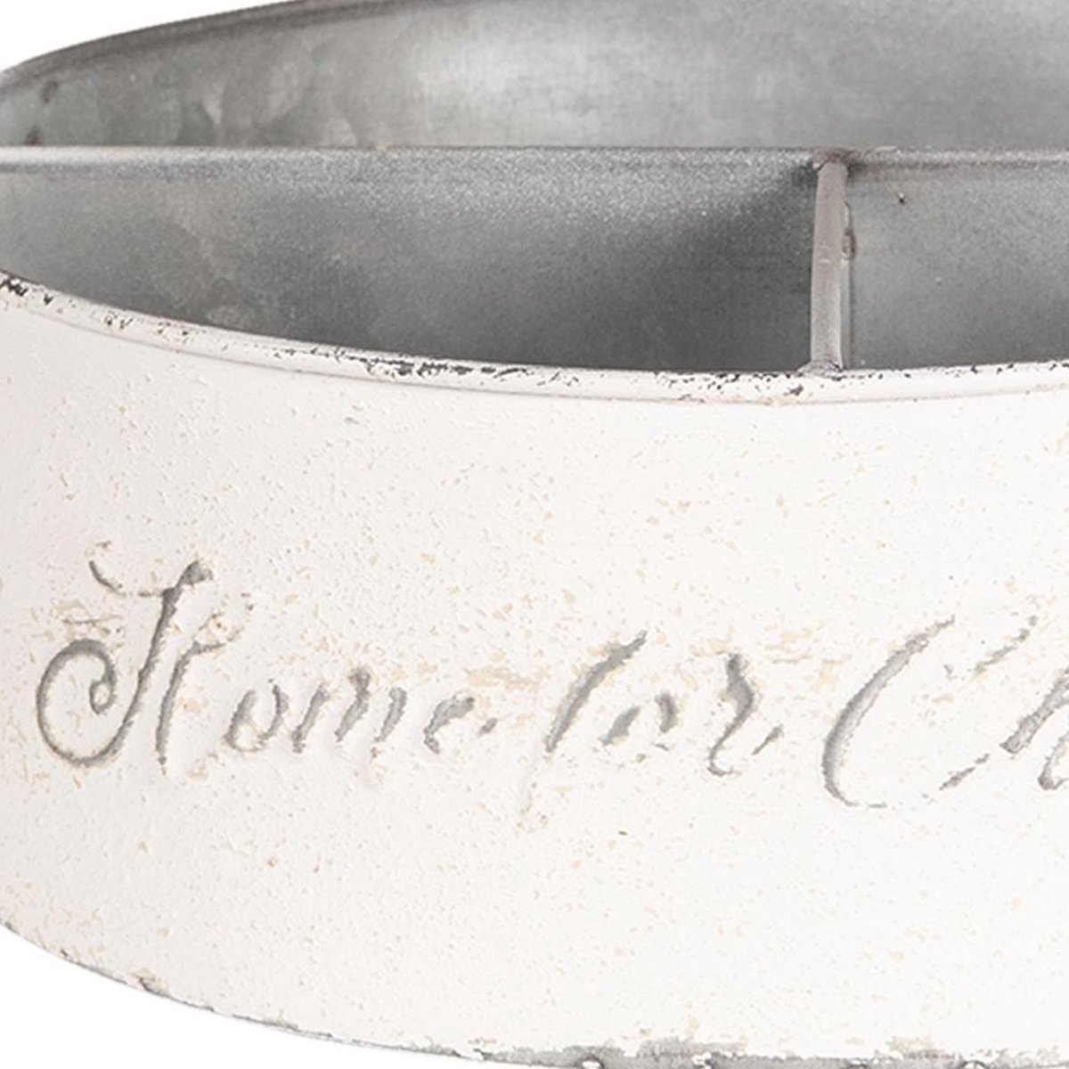 Clayre & Eef Vakkenbak 3 vakken 36x28x10 cm Wit Ijzer Rond Home