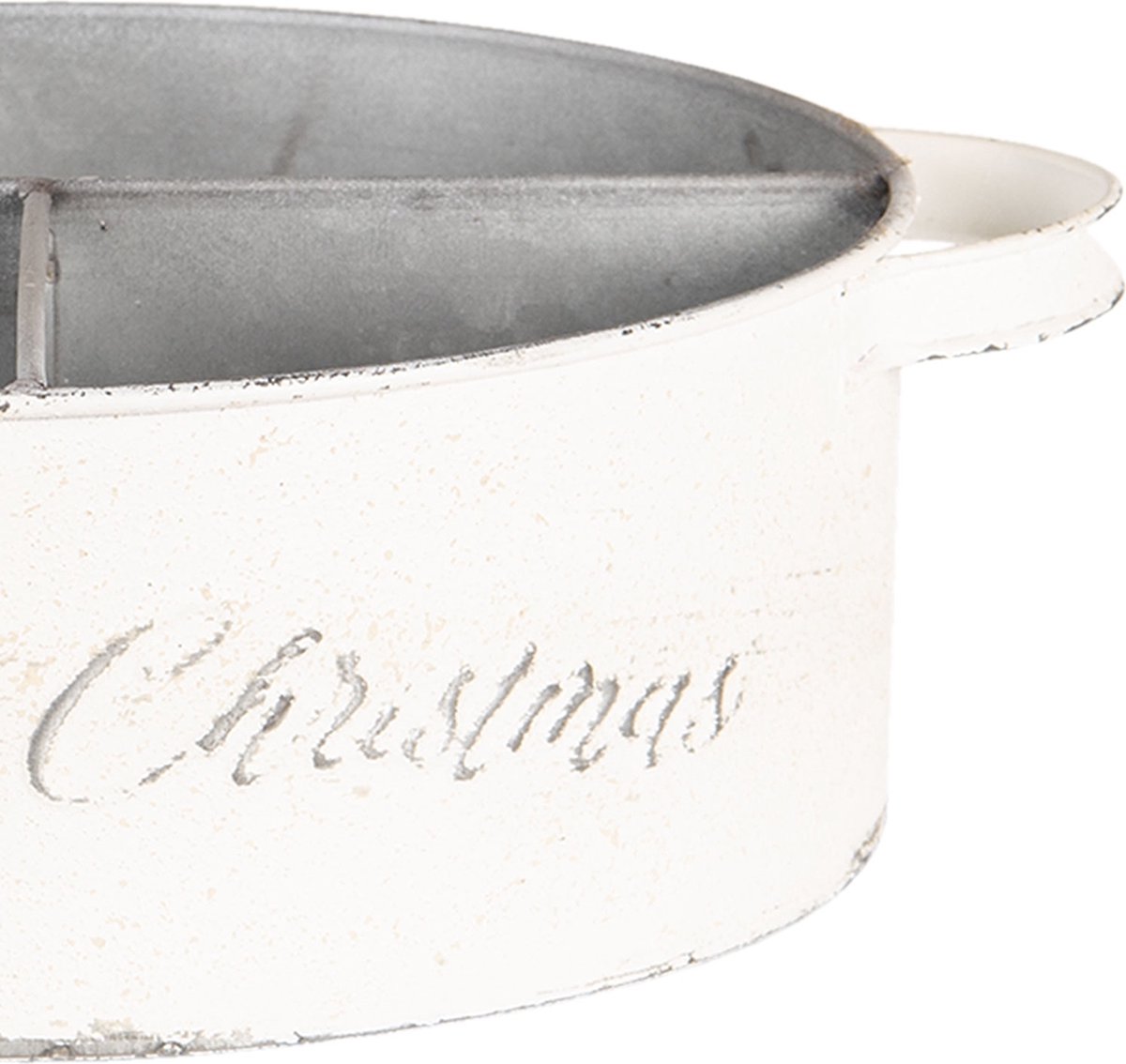 Clayre & Eef Vakkenbak 3 vakken 36x28x10 cm Wit Ijzer Rond Home