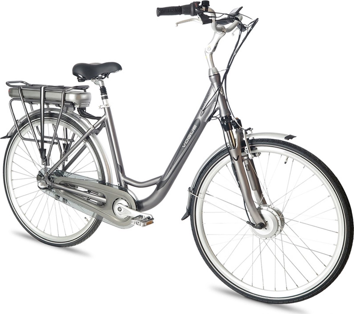 Vogue Elektrische fiets Basic dames mat créme 49cm N7 468 Watt - Wit