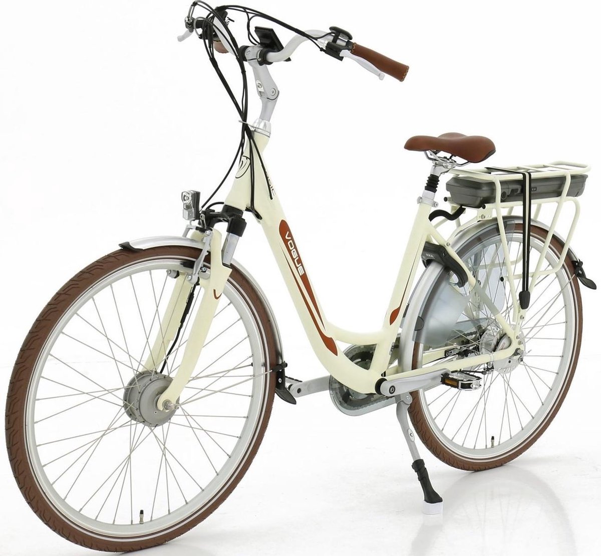 Vogue Elektrische fiets Basic dames mat créme 49cm N7 468 Watt - Wit