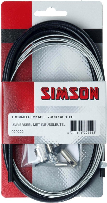 Simson Trommelremkabelset zwart - Silver