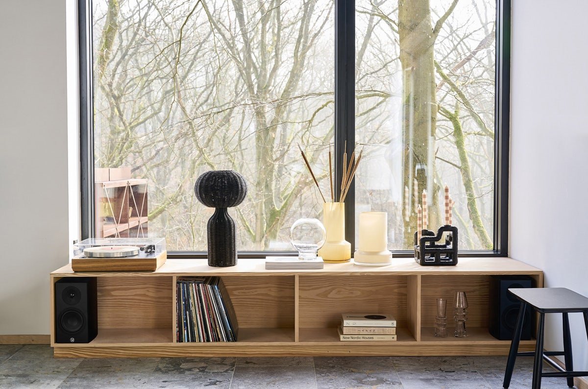 Villa Collection Bast houten krukje - Zwart