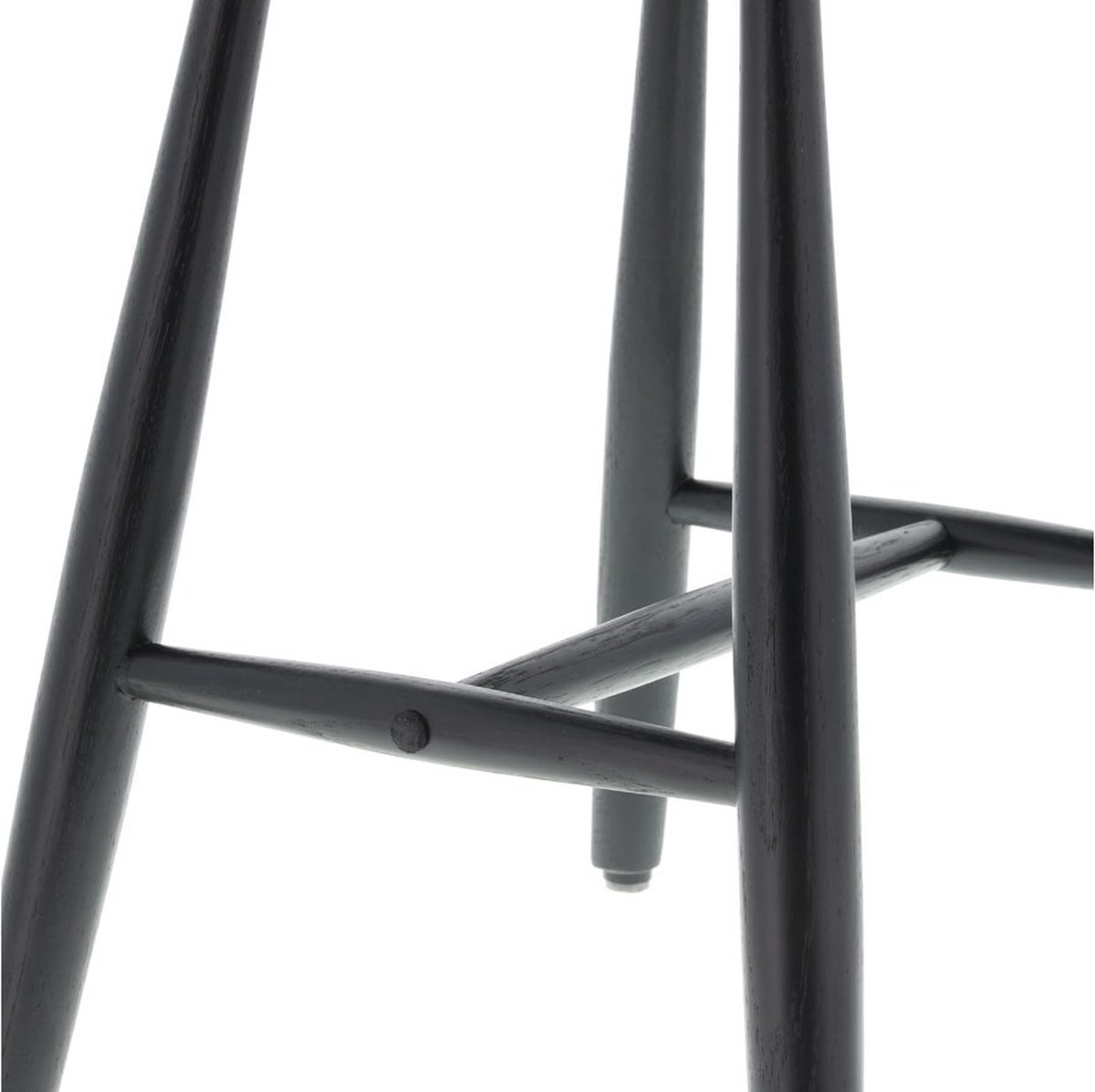 Villa Collection Bast houten krukje - Zwart