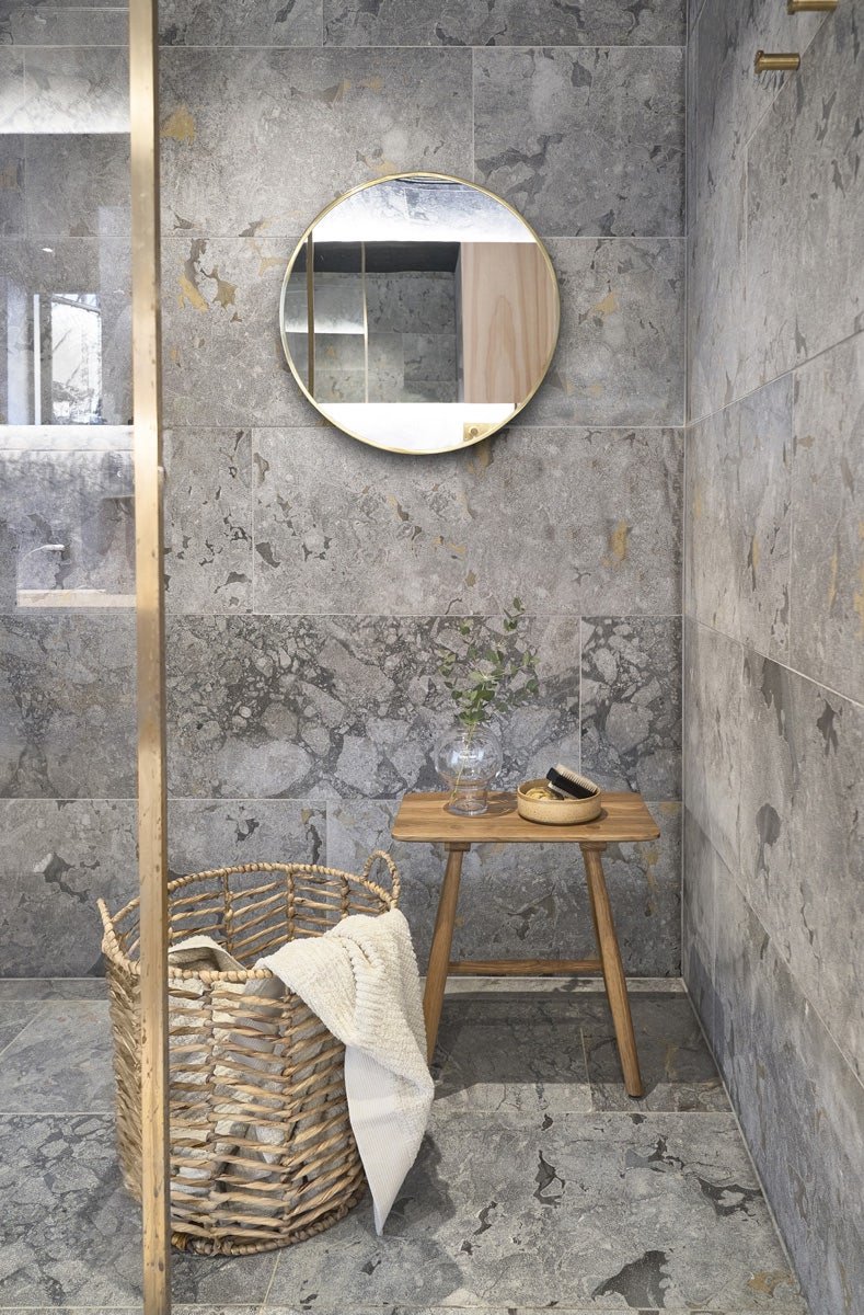 Villa Collection Bodo houten krukje - Bruin