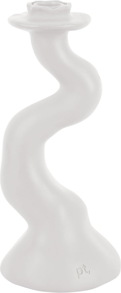 Present Time - Candleholder Organic Swirl medium polyresin white