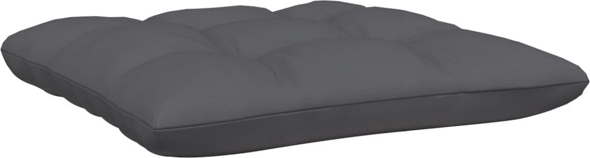 vidaXL Tuinvoetenbank met antracietkleurig kussen grenenhout wit