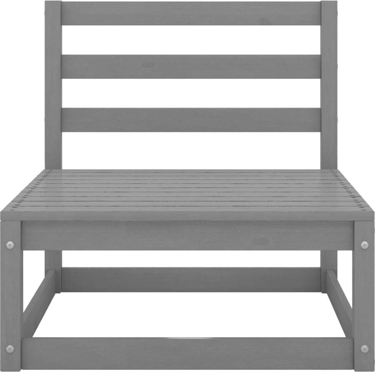 vidaXL Tuinmiddenbank met antracietkleurige kussens grenenhout - Grijs