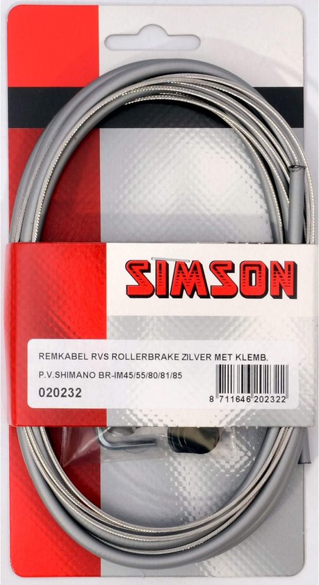 Simson Remkabelset Shimano Rollerbrake RVS - Grijs