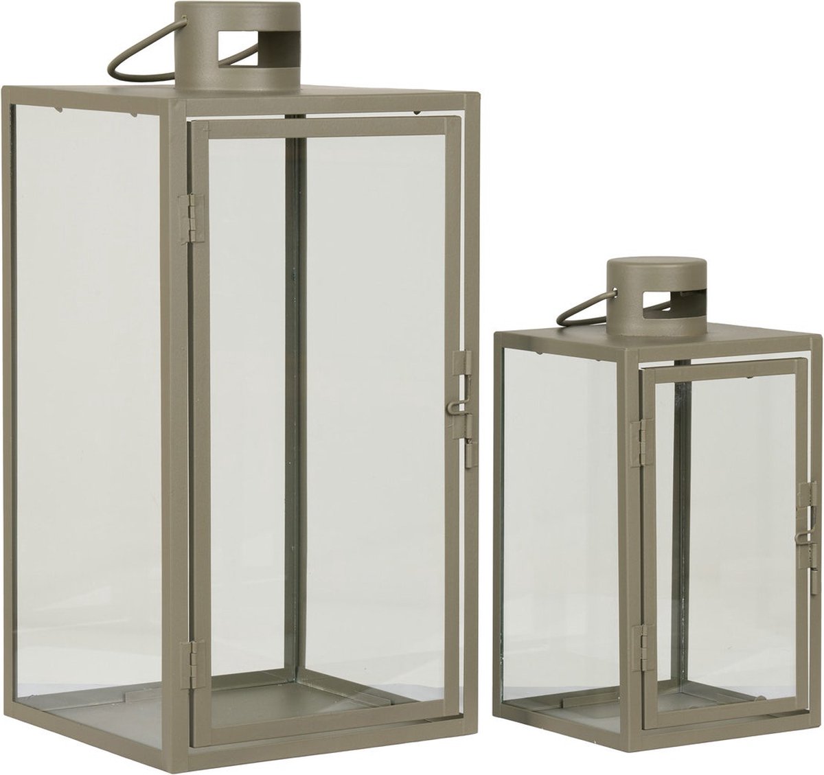 Artichok Ted glazen windlicht - set van 2 - Groen