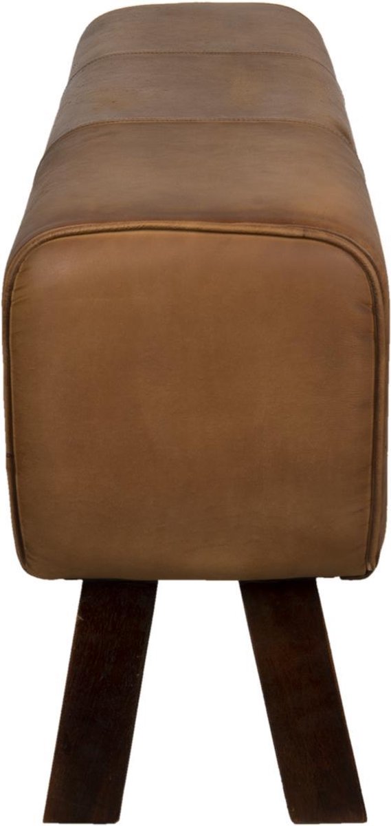 Clayre & Eef Hocker 119x30x53 cm Leder Rechthoek Poef - Bruin