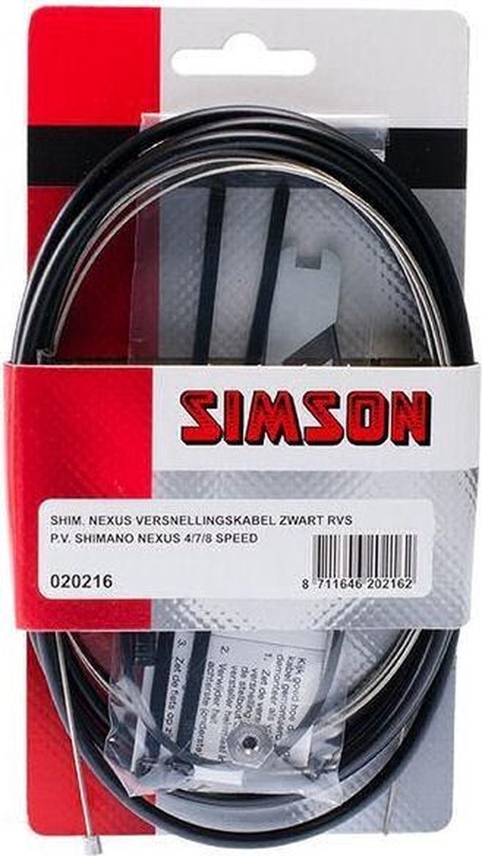 Simson Versnellingskabelset Shimano Nexus RVS zwart - Silver