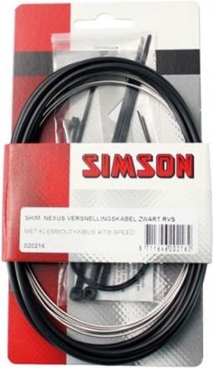 Simson Versnellingskabelset Shimano Nexus RVS zwart - Silver