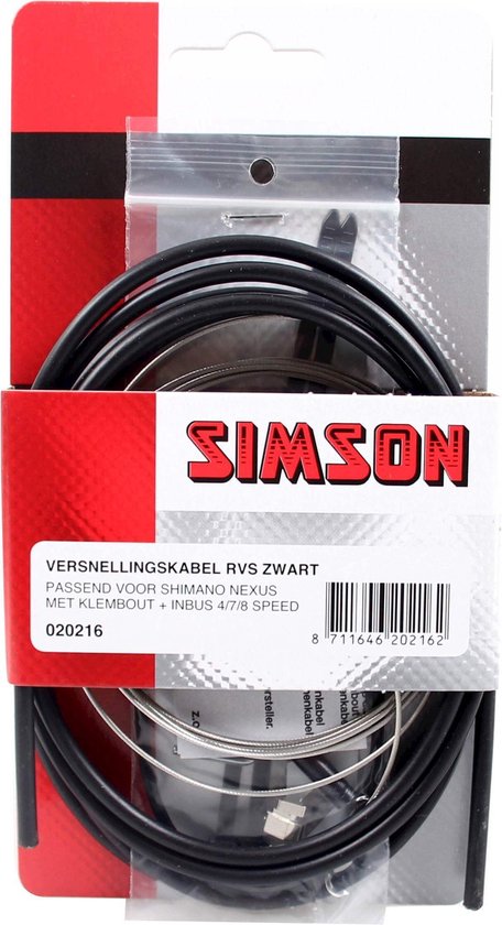Simson Versnellingskabelset Shimano Nexus RVS zwart - Silver
