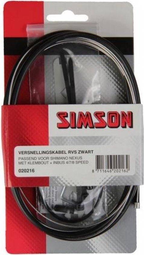 Simson Versnellingskabelset Shimano Nexus RVS zwart - Silver