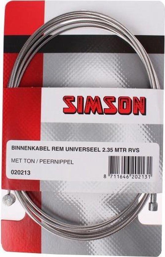 Simson Universele Binnenkabel rem RVS - Silver