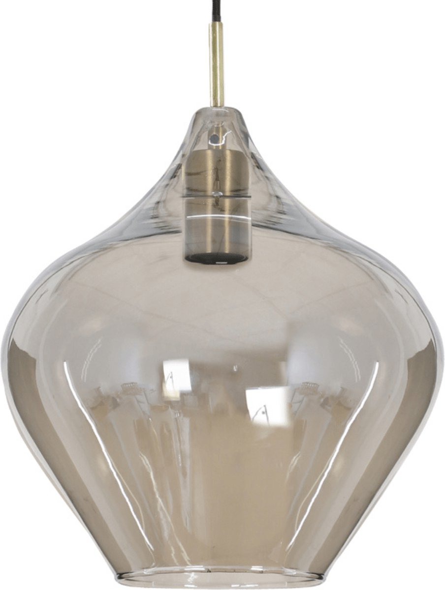 Light & Living Hanglamp Rakel - Antiek Brons/Smoke - Ø27x29,5 cm - Grijs