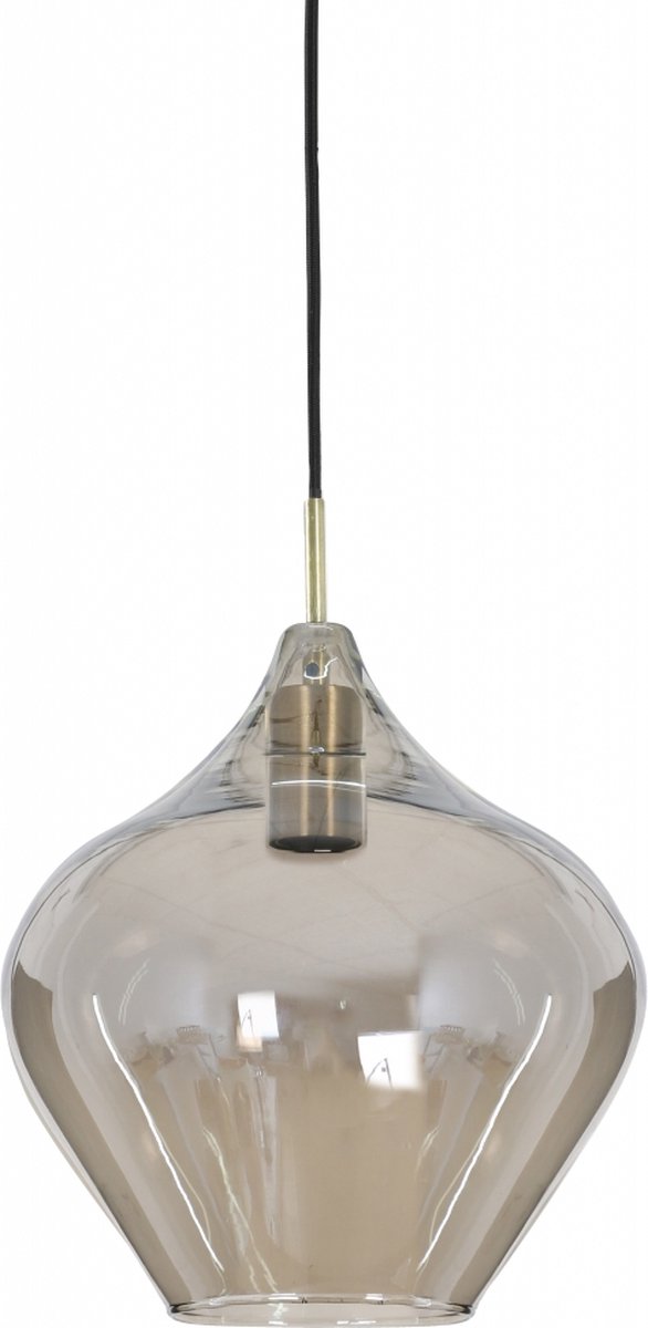 Light & Living Hanglamp Rakel - Antiek Brons/Smoke - Ø27x29,5 cm - Grijs