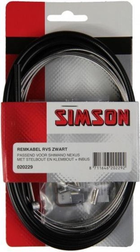 Simson Remkabelset Shimano Nexus zwart - Silver