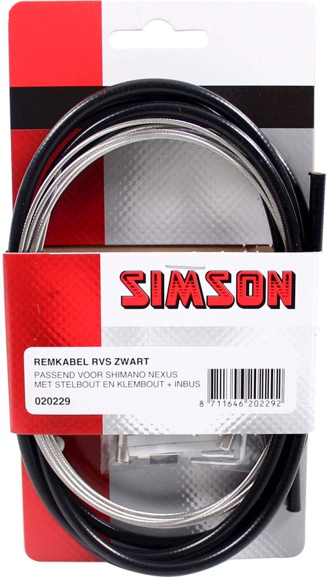 Simson Remkabelset Shimano Nexus zwart - Silver