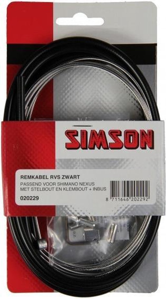 Simson Remkabelset Shimano Nexus zwart - Silver