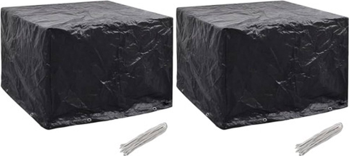 vidaXL Tuinmeubelhoezen 2 st 8 ogen 122x112x98 cm - Negro