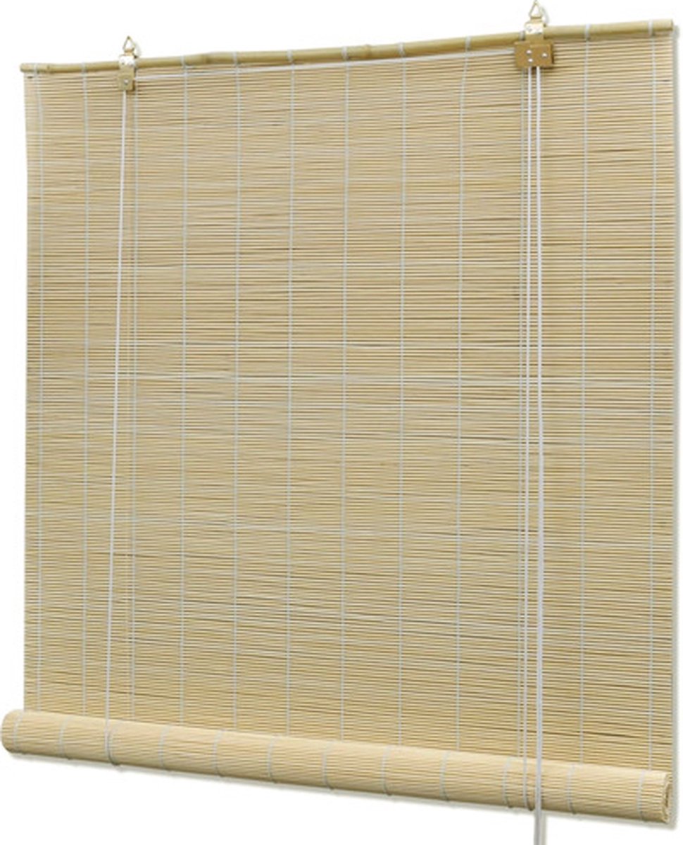 vidaXL Rolgordijn Bamboe 140 x 160 cm (Naturel) - Beige