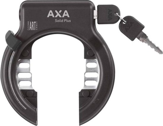AXA Ringslot Solid Plus &amp; Plug-in kabel 150cm - Zwart