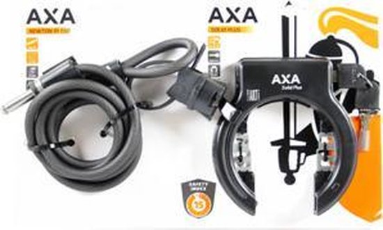 AXA Ringslot Solid Plus &amp; Plug-in kabel 150cm - Zwart