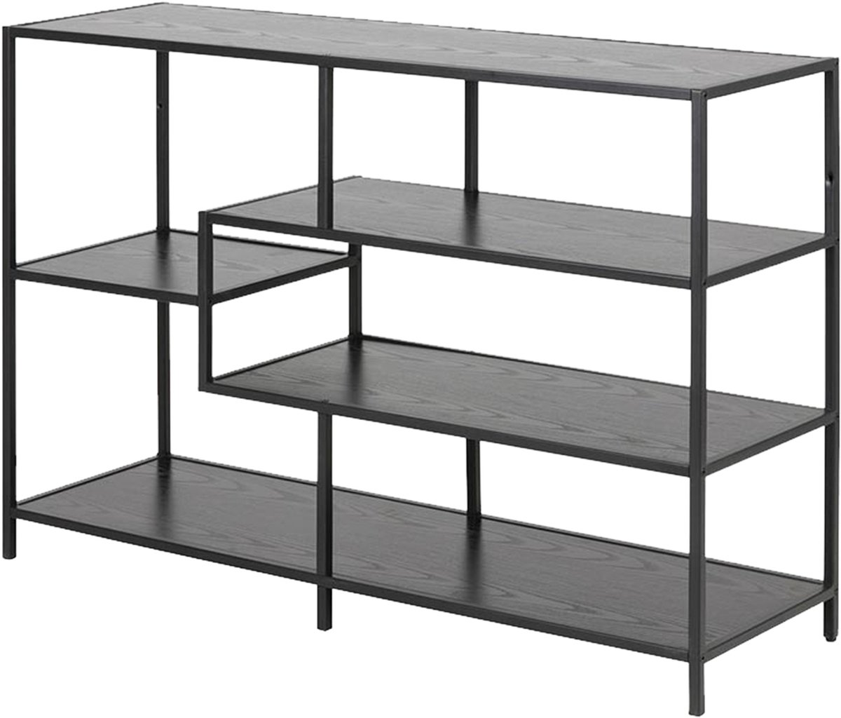 Lisomme industrieel dressoir Vic- B114 x H78 x D35 cm- 3 planken- - Zwart