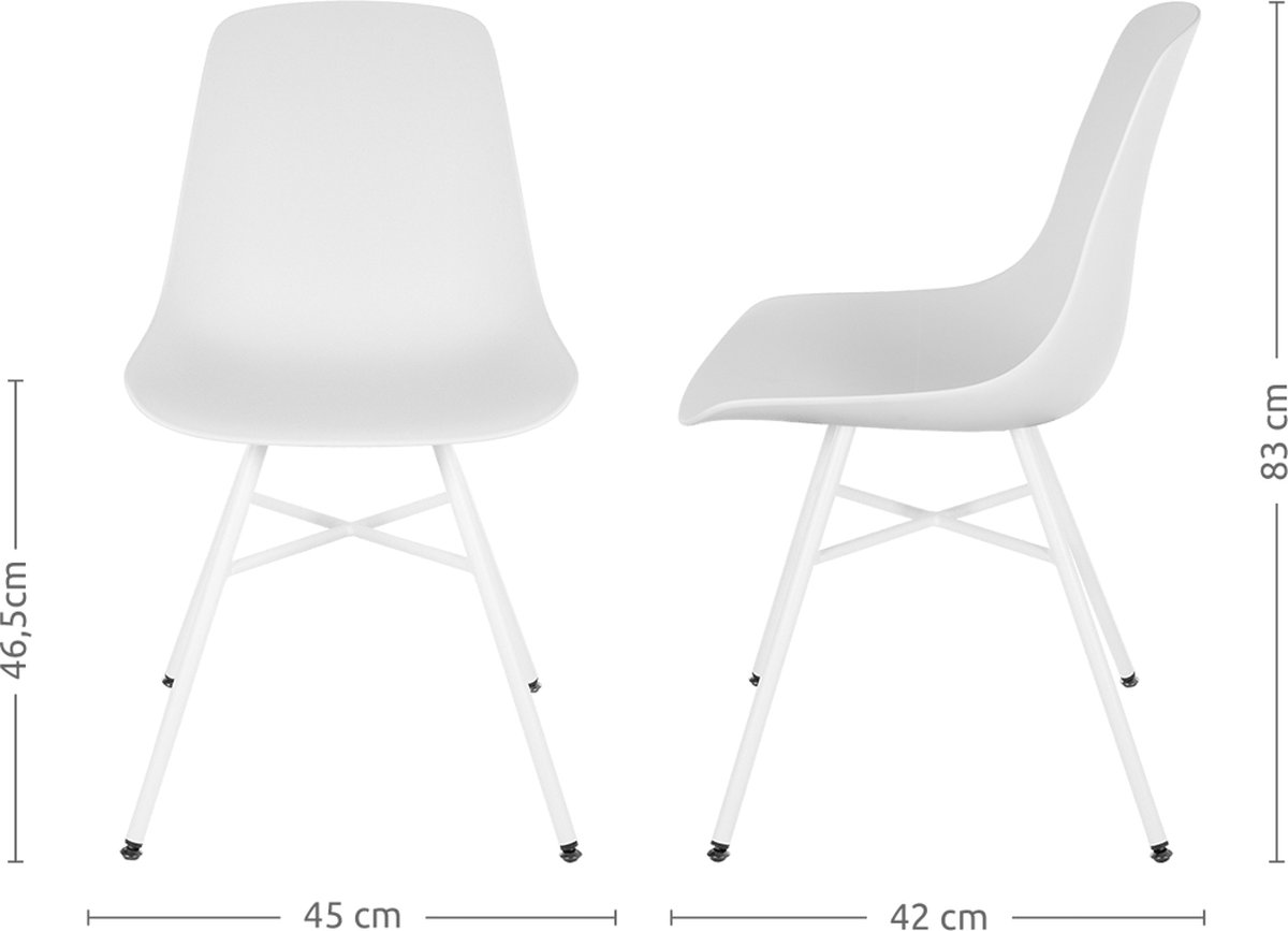 Nolon Noa eetkamerstoel wit - wit onderstel