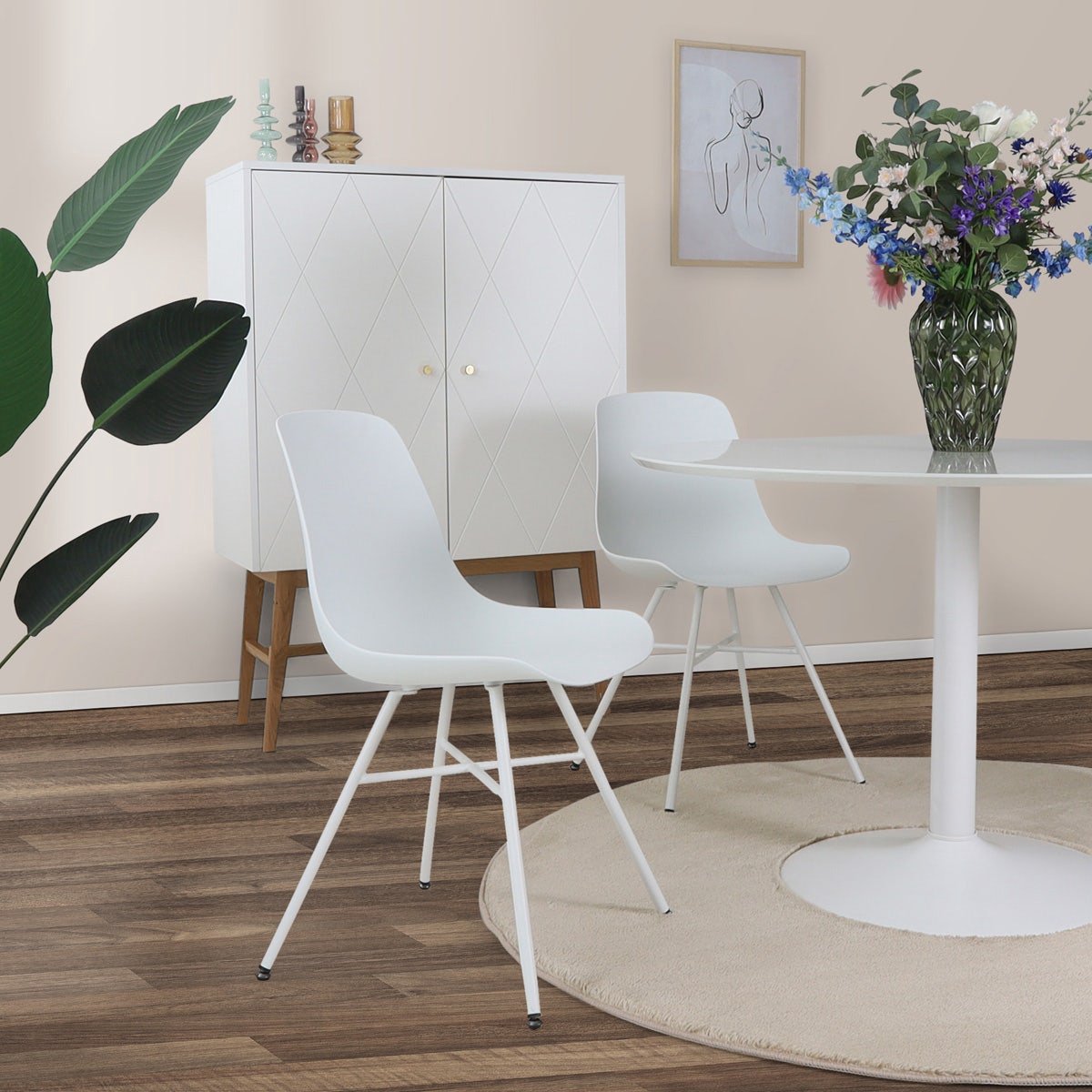 Nolon Noa eetkamerstoel wit - wit onderstel