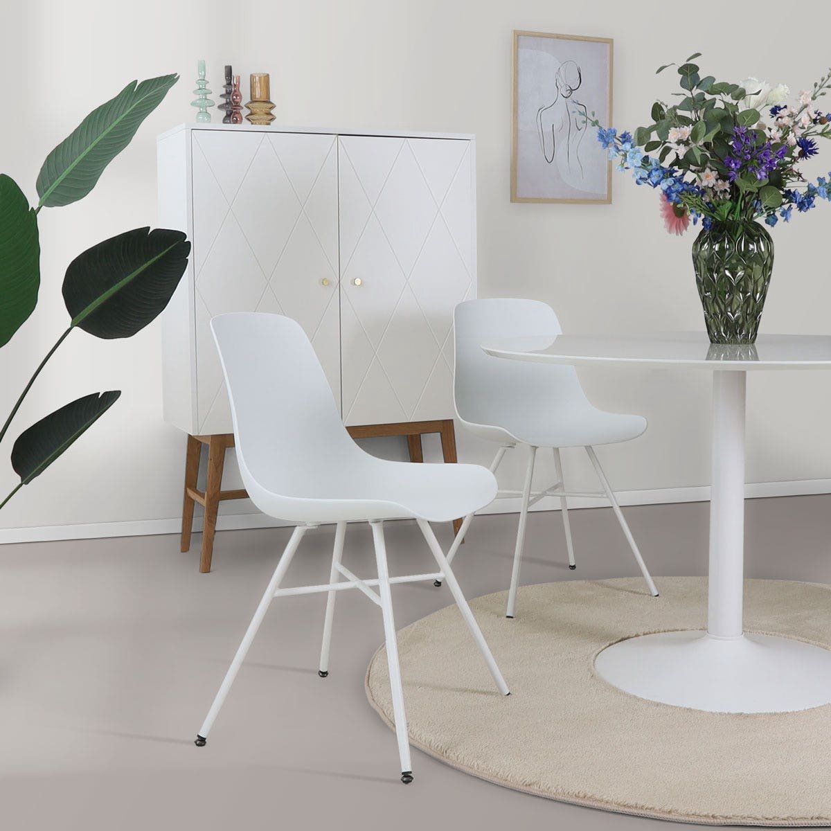 Nolon Noa eetkamerstoel wit - wit onderstel
