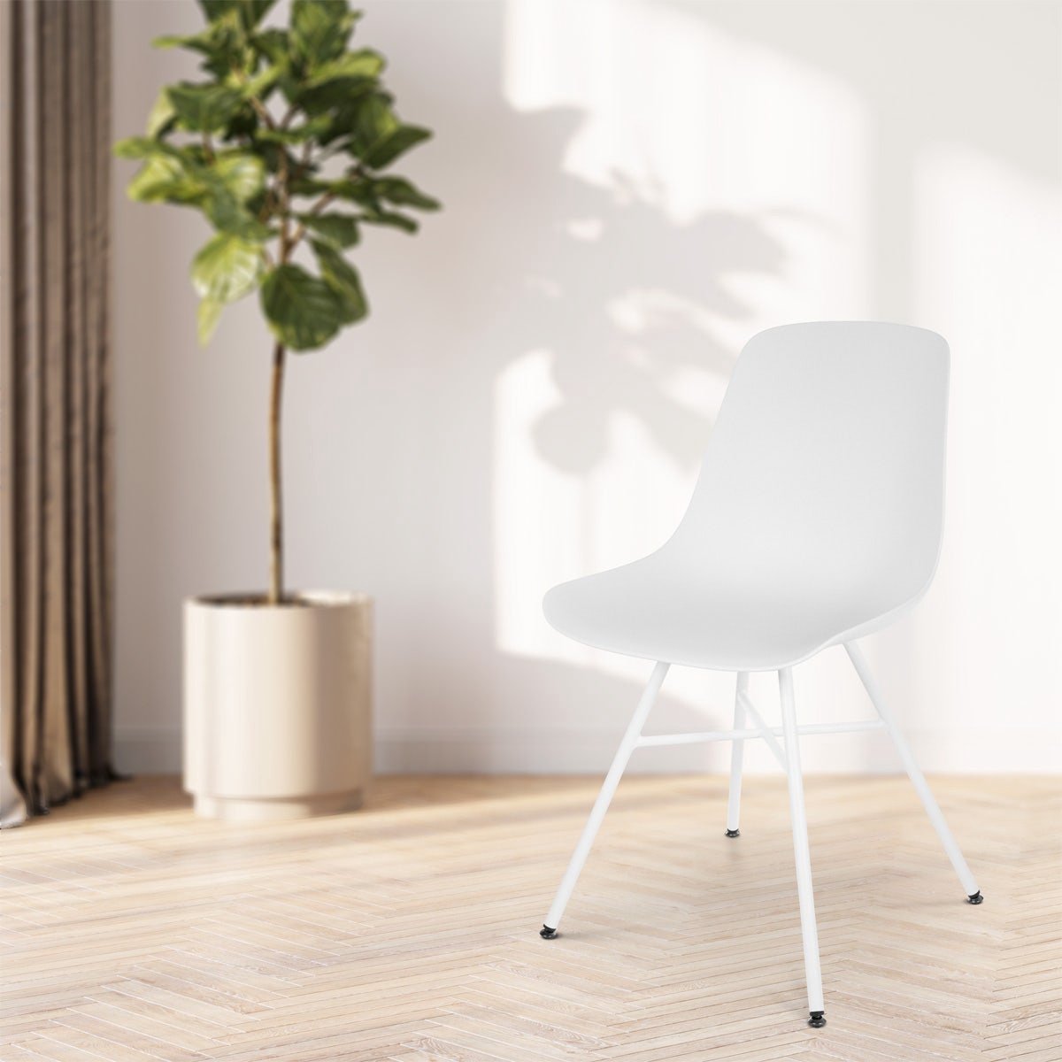 Nolon Noa eetkamerstoel wit - wit onderstel