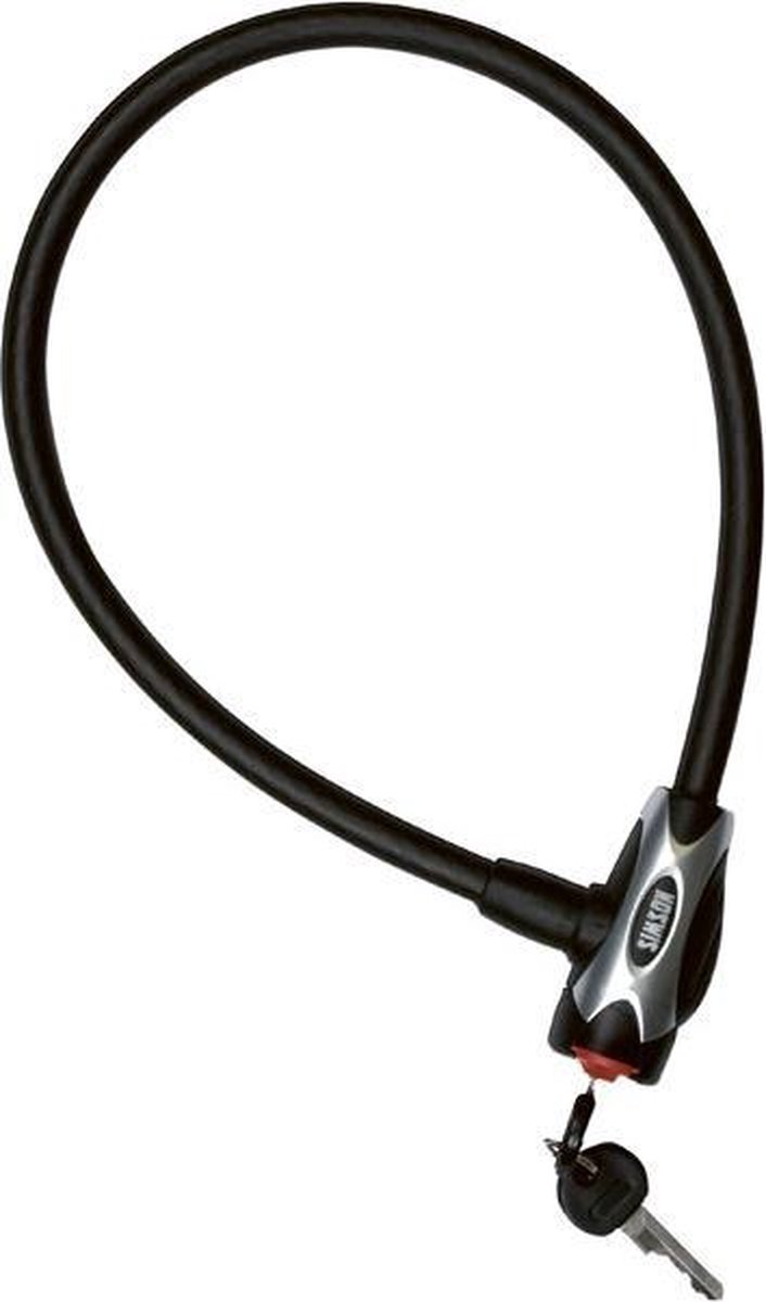 Simson kabelslot Staal size S, 12mmx 65cm - Zwart