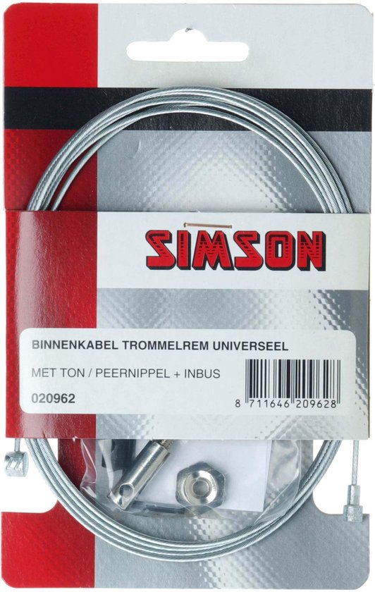 Simson Binnenkabel trommelrem - Silver