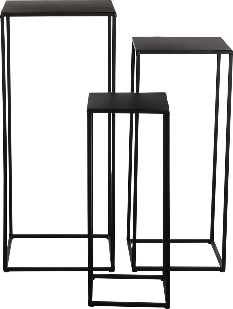 Mica Decorations Quinty Bijzettafel - Set van 3 - Zwart
